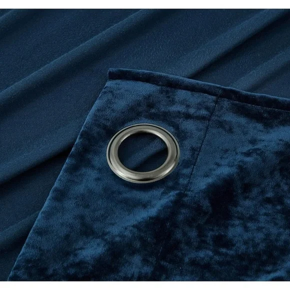 Elegant Blue Velvet Curtain set - Picture 6 of 8